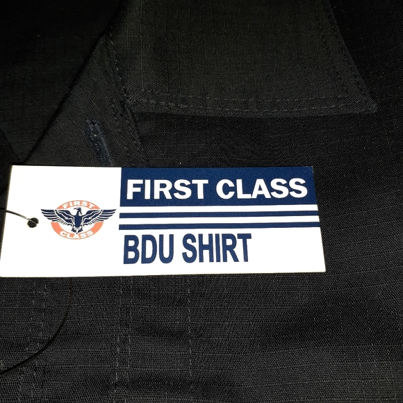 FIRST CLASS BDU BLACK BUTTON DOWN CASUAL MEN'S SHIRT SIZE M 15-15 1/2 NWT - Picture 7 of 7